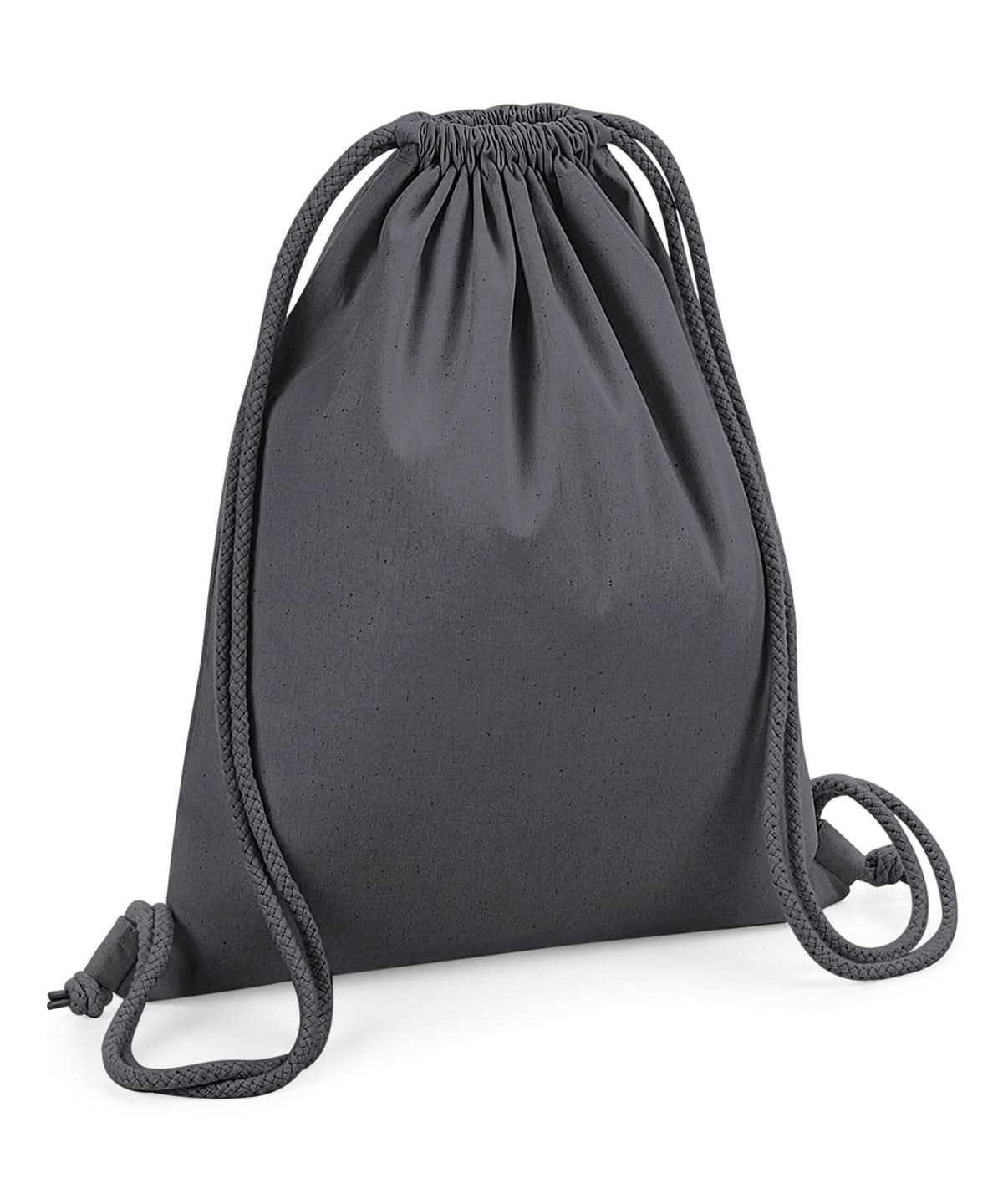 Westford Mill Organic Premium Cotton Gymsac WM260 - Graphite Grey One Size - Customisable Bags