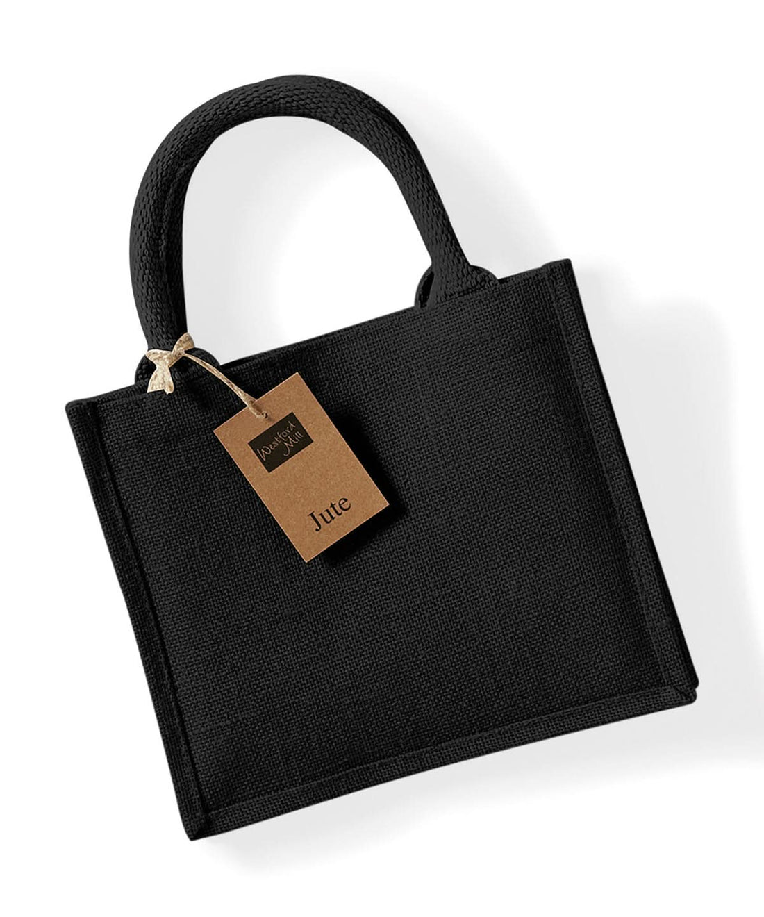 Westford Mill Jute Mini Gift Bag WM412 - Black Black One Size - Customisable Bags