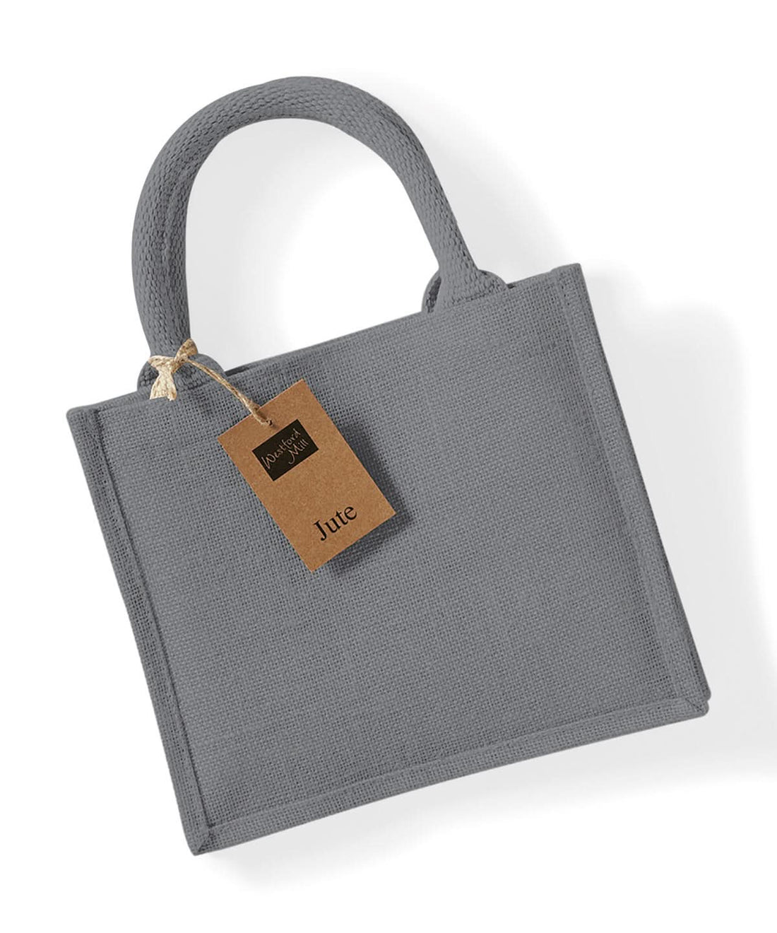 Westford Mill Jute Mini Gift Bag WM412 - Graphite Grey Graphite Grey One Size - Customisable Bags