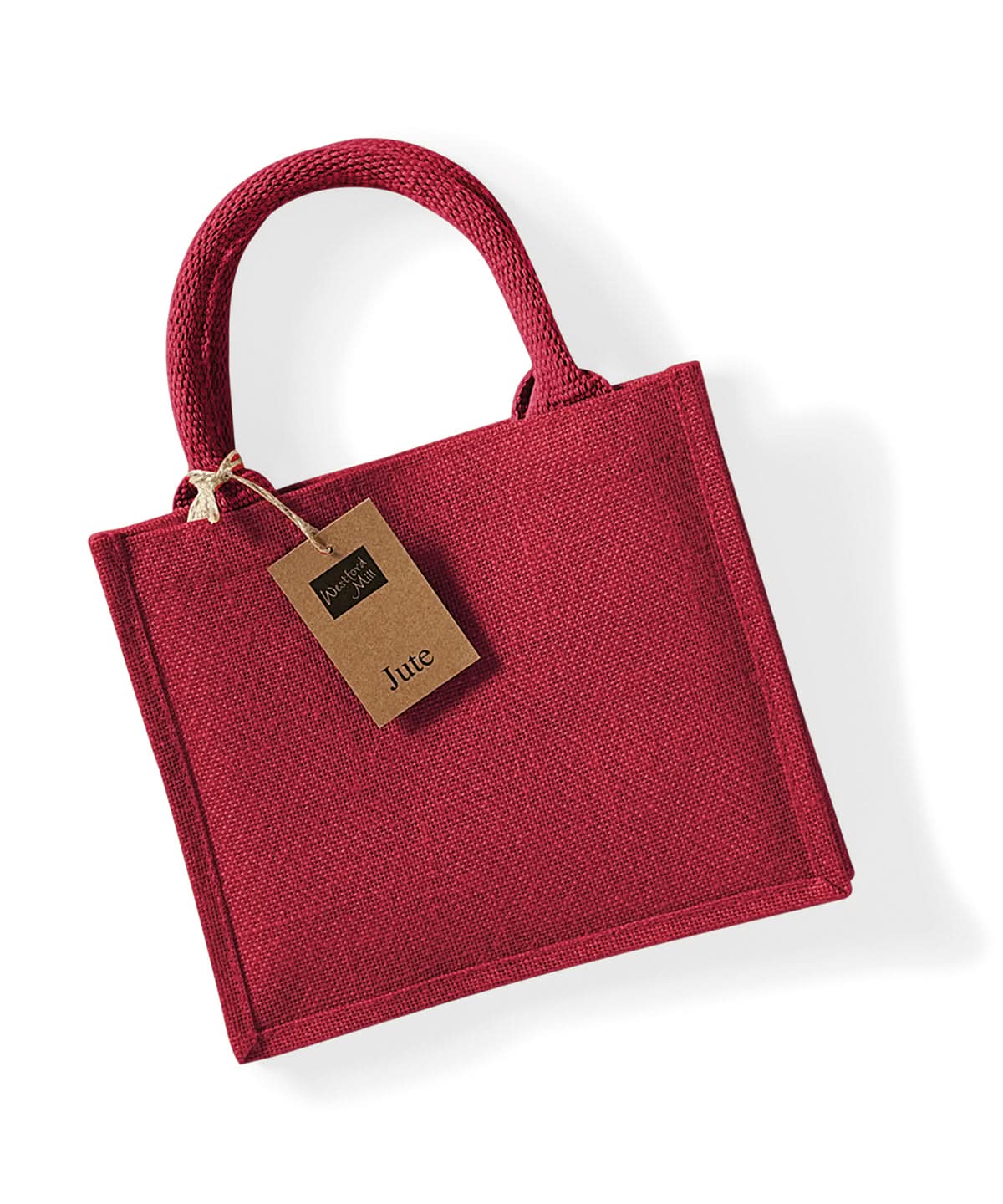 Westford Mill Jute Mini Gift Bag WM412 - Red Red One Size - Customisable Bags