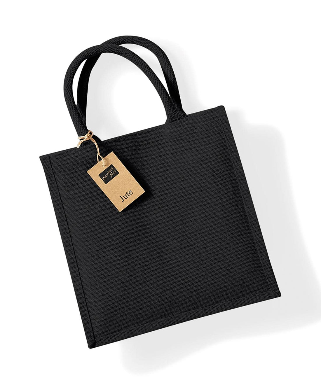 Westford Mill Jute Midi Tote WM413 - Black Black One size - Customisable Bags