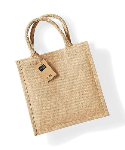 Westford Mill Jute Midi Tote WM413 - Natural One size - Customisable Bags