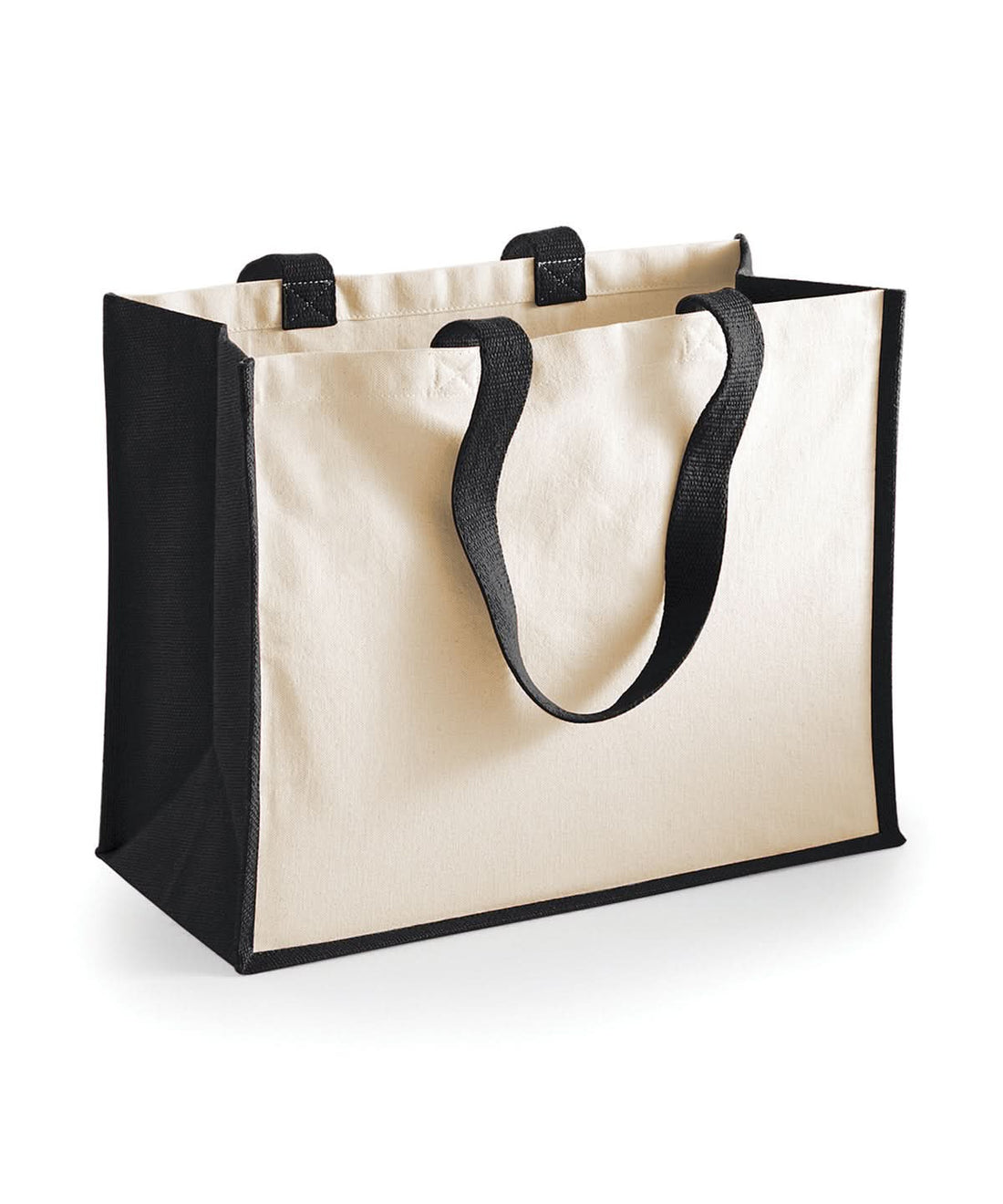 Westford Mill Printers Jute Classic Shopper WM422 - Black One Size - Customisable Bags