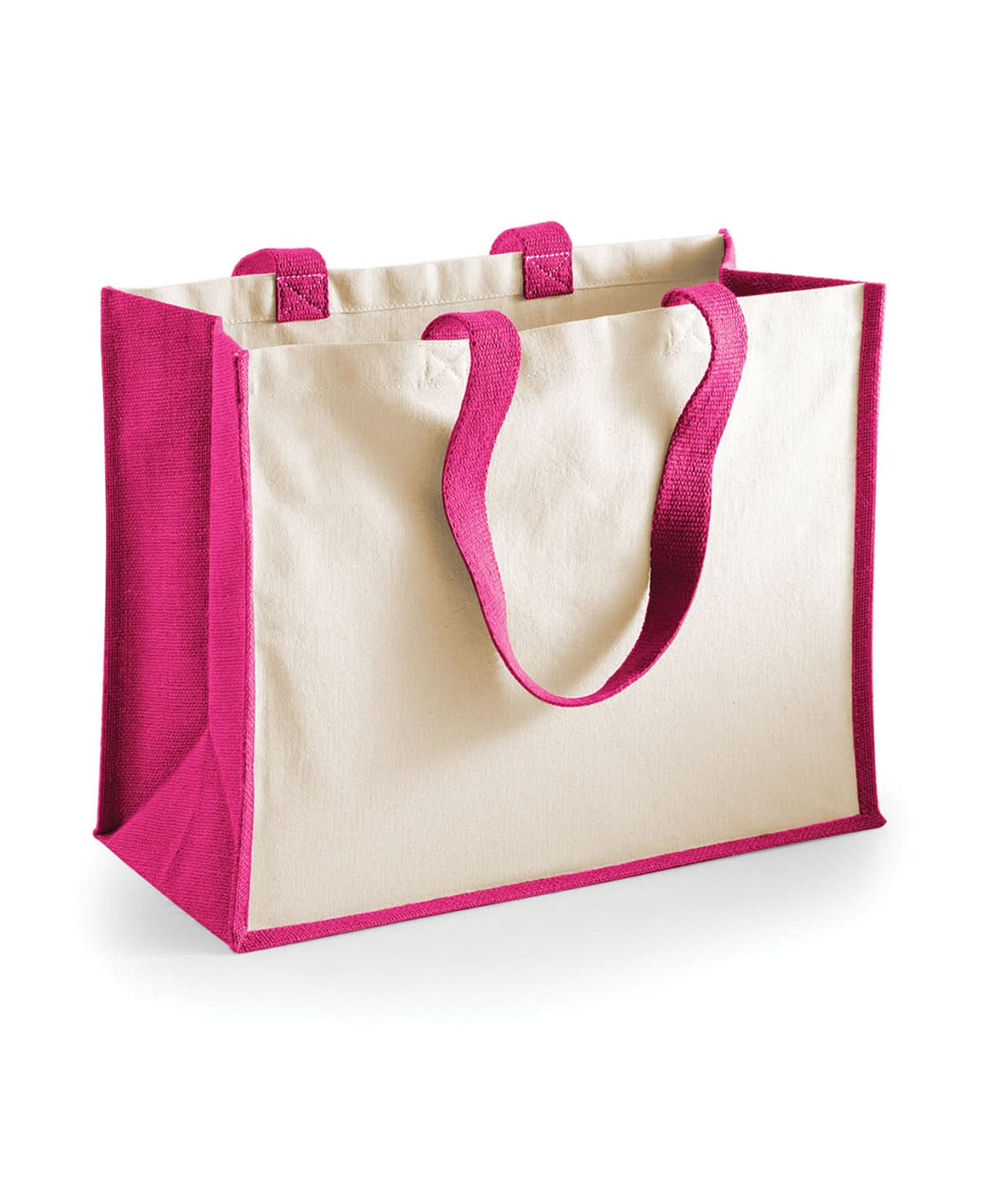 Westford Mill Printers Jute Classic Shopper WM422 - Fuchsia One Size - Customisable Bags
