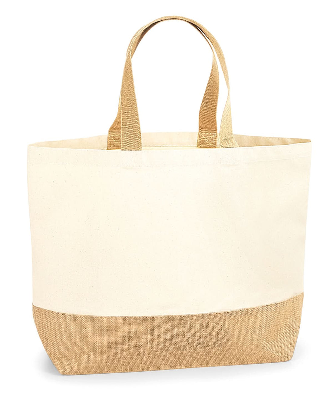 Westford Mill Jute Base Canvas Tote Xl WM452 - Natural One size - Customisable Bags
