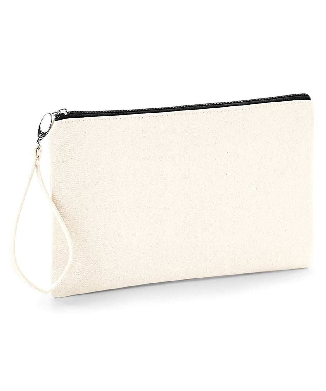 Westford Mill Canvas Wristlet Pouch WM520 - Natural Black One size - Customisable Bags