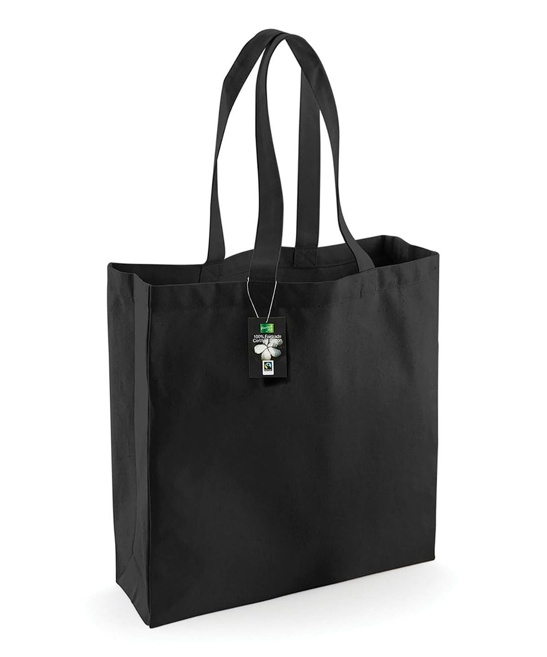 Westford Mill Fairtrade Cotton Classic Shopper WM623 - Black One size - Customisable Bags