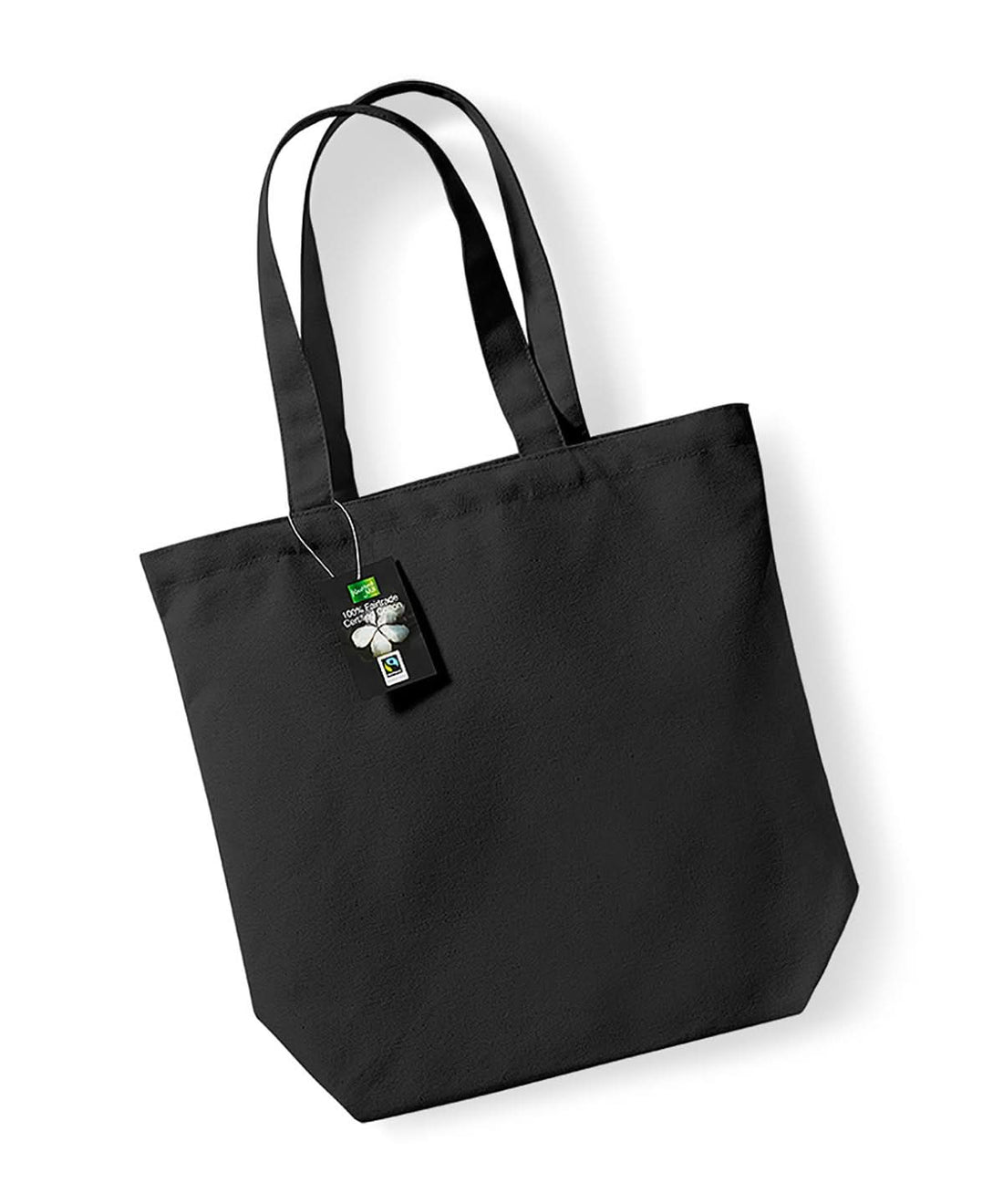 Westford Mill Fairtrade Cotton Camden Shopper WM671 - Black One Size - Customisable Bags