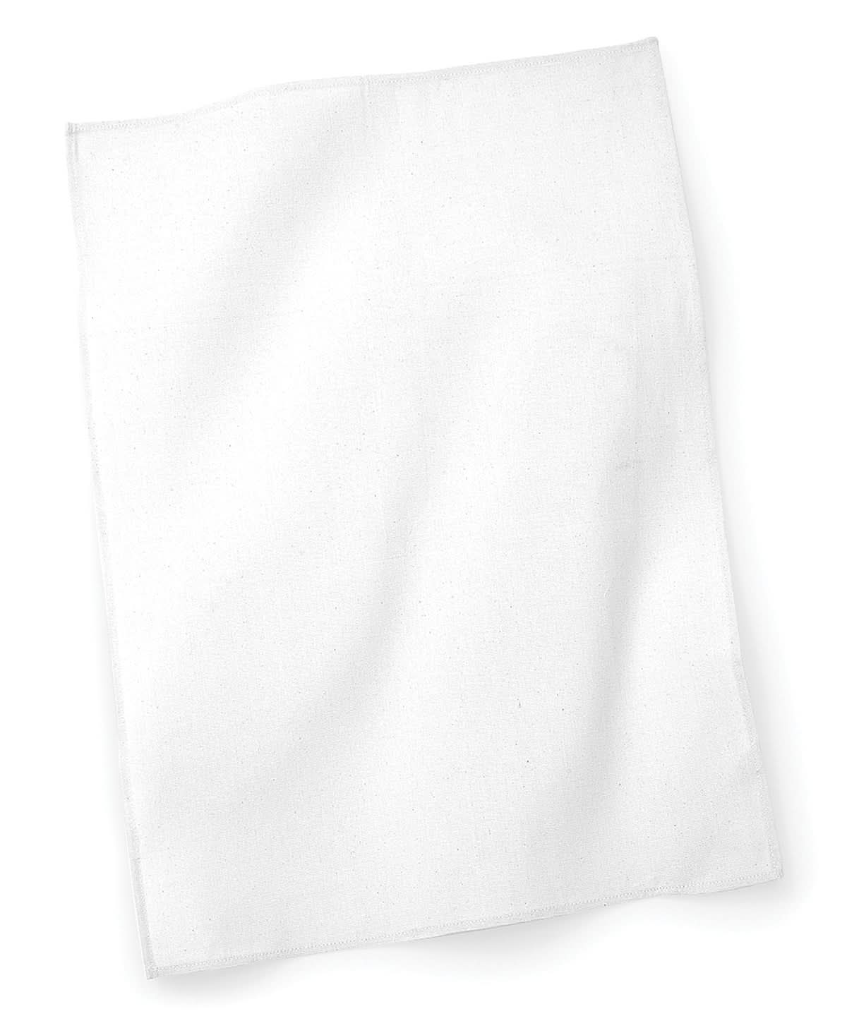 Westford Mill Tea Towel WM701 - White One size - Customisable Towels