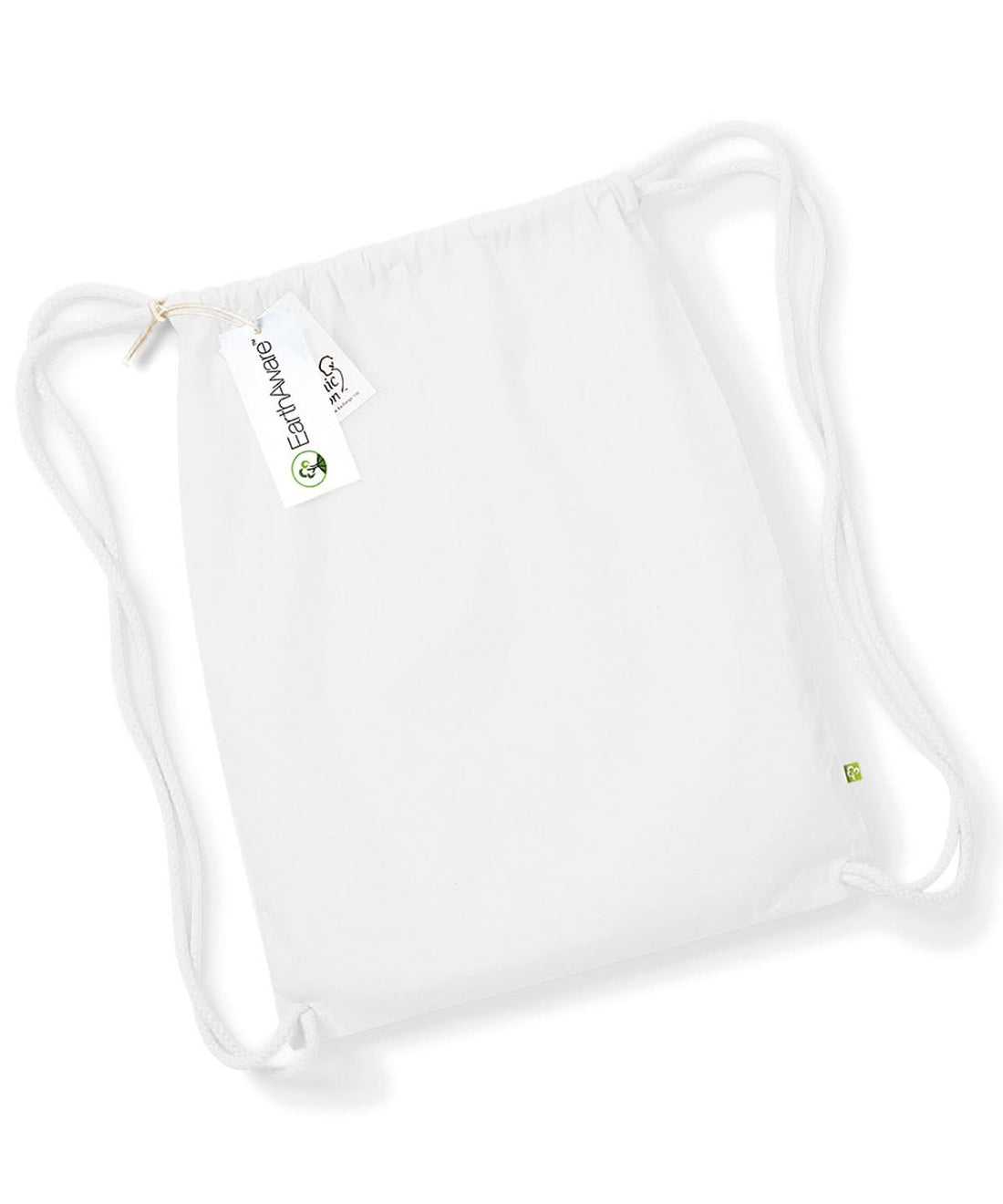 Westford Mill Earthaware Organic Gymsac WM810 - White One size - Customisable Bags