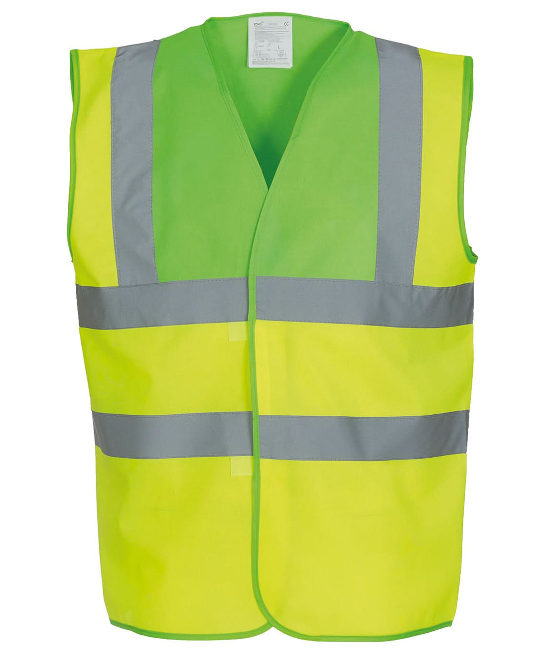 Yoko Hi vis 2 band and braces waistcoat HVW100 Lime Yoke Yellow YK001 - Lime Yokeyellow - Customisable HV Vest