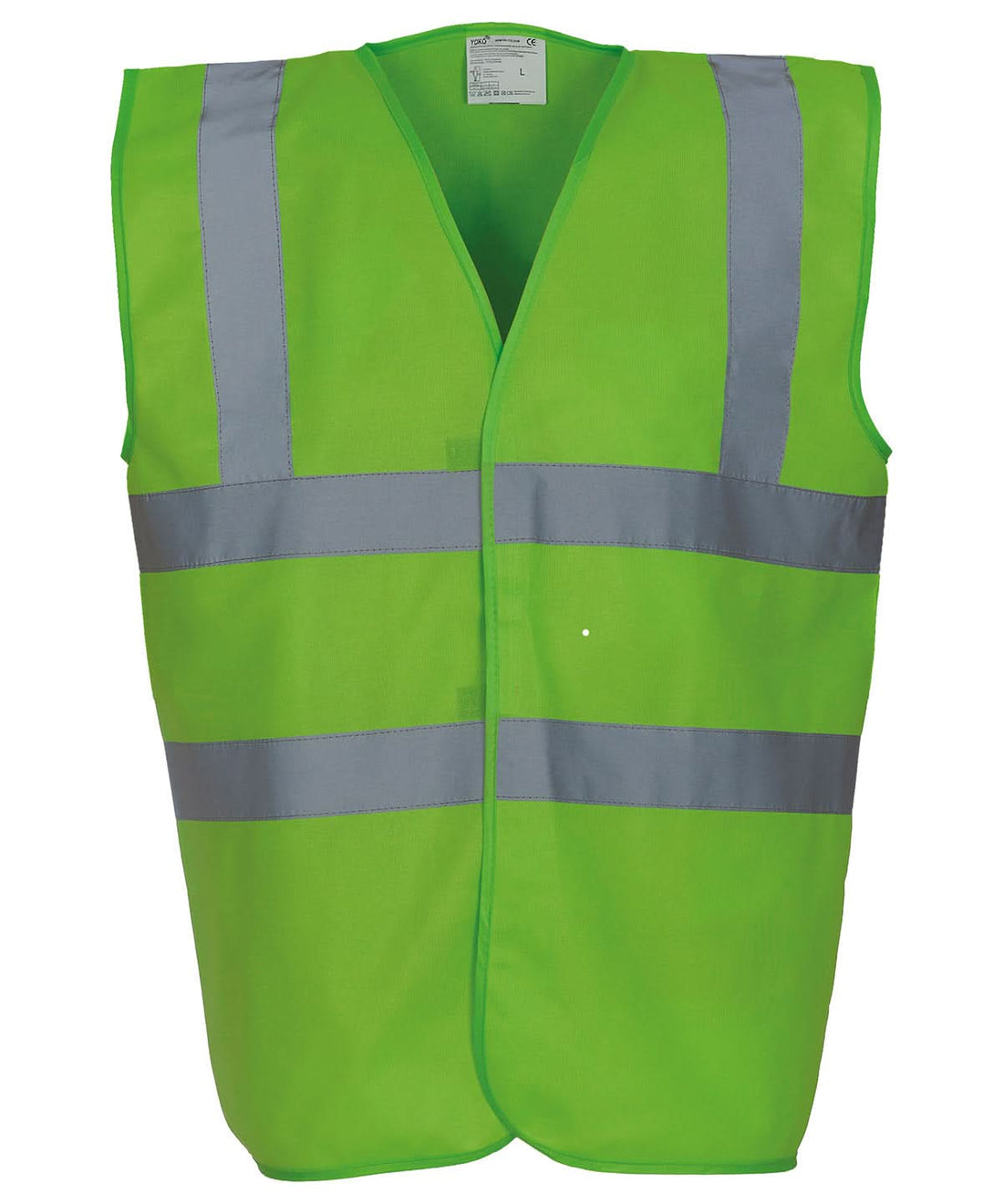 Yoko Hi vis 2 band and braces waistcoat HVW100 Lime YK001 - Lime - Customisable HV Vest