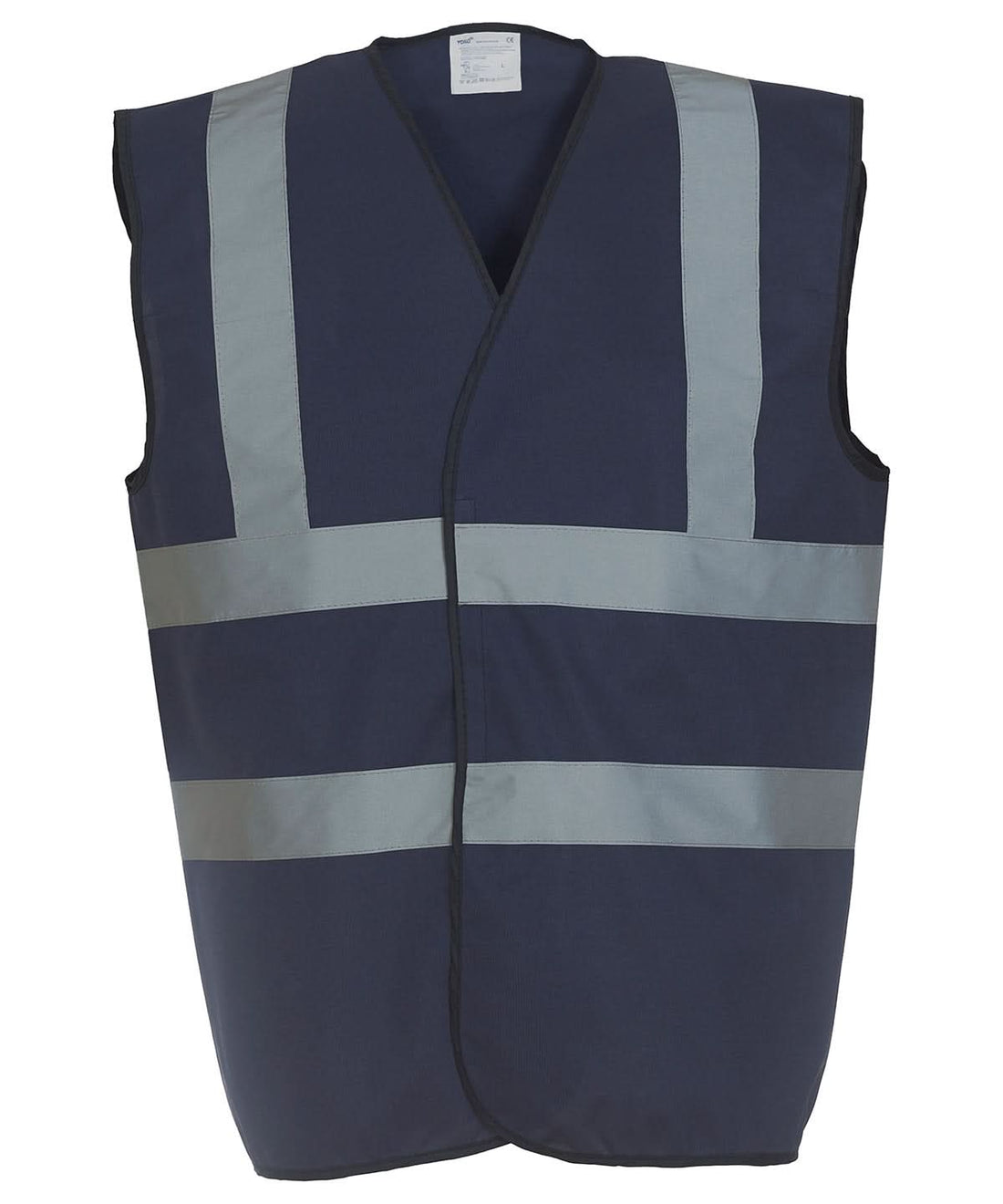 Yoko Hi vis 2 band and braces waistcoat HVW100 Navy YK001 - Navy - Customisable HV Vest