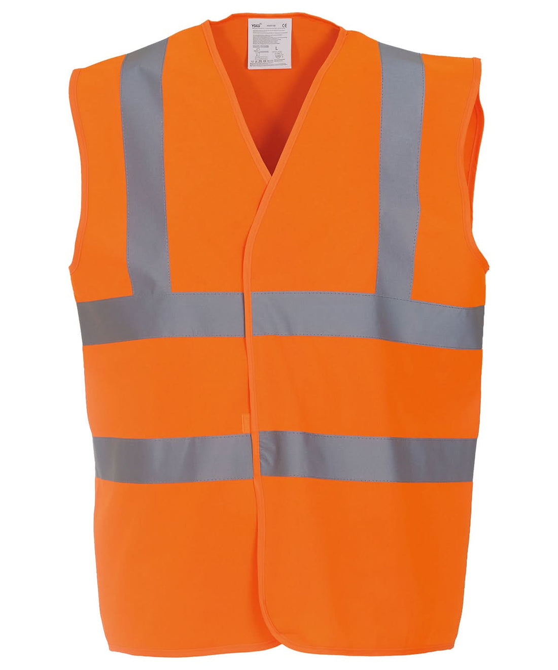 Yoko Hi vis 2 band and braces waistcoat HVW100 Orange YK001 - Orange - Customisable HV Vest