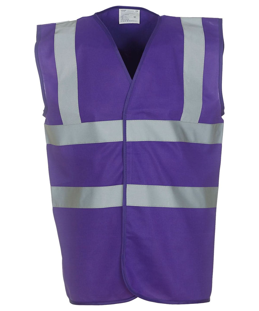 Yoko Hi vis 2 band and braces waistcoat HVW100 Purple YK001 - Purple - Customisable HV Vest