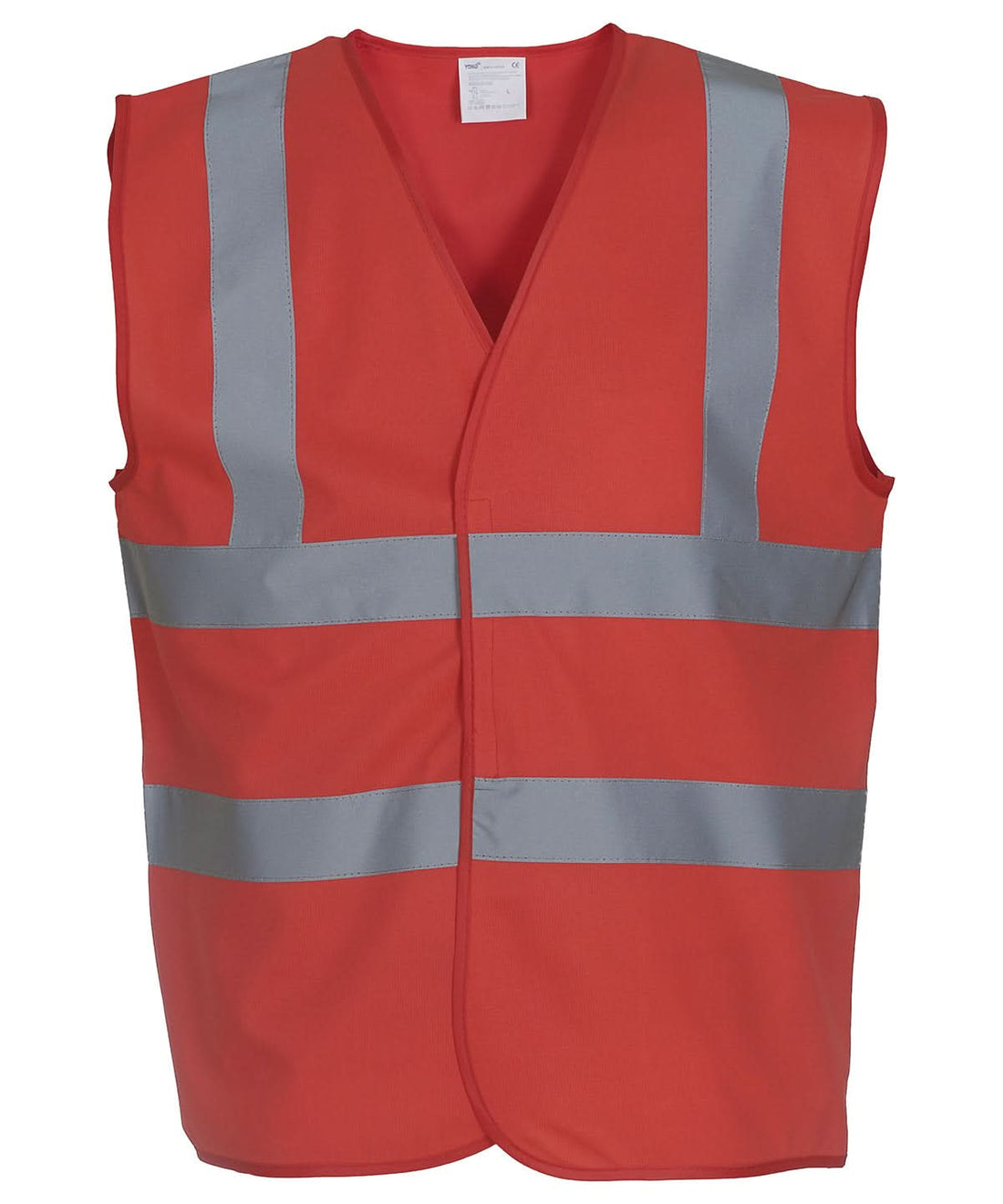 Yoko Hi vis 2 band and braces waistcoat HVW100 Red YK001 - Red - Customisable HV Vest