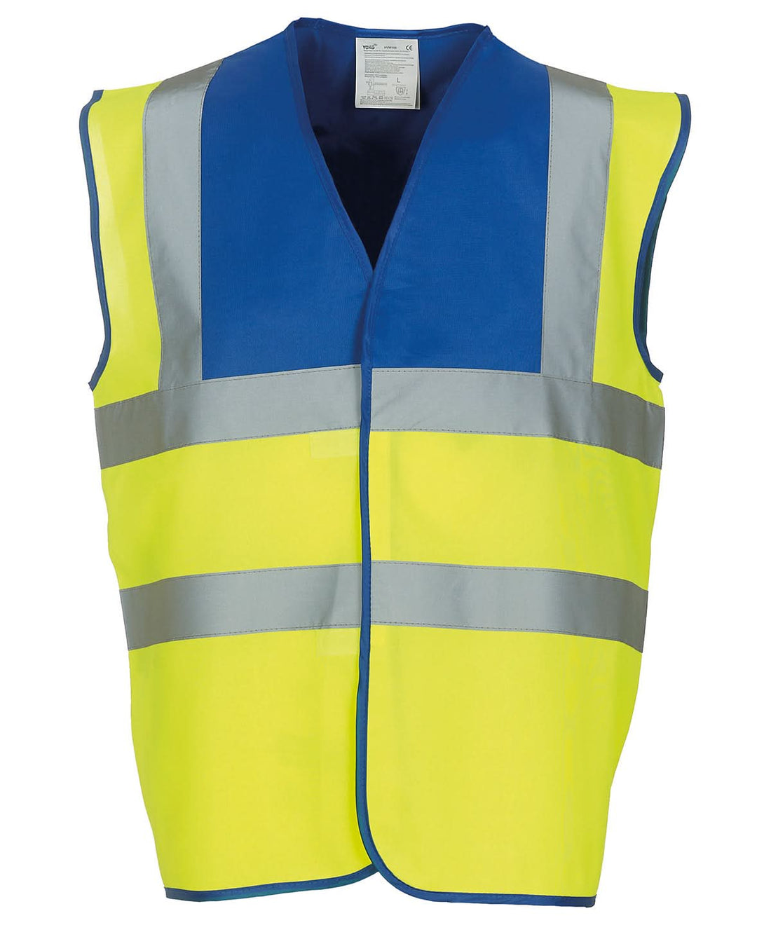 Yoko Hi vis 2 band and braces waistcoat HVW100 Royal Yoke Yellow YK001 - Royal Yokeyellow - Customisable HV Vest