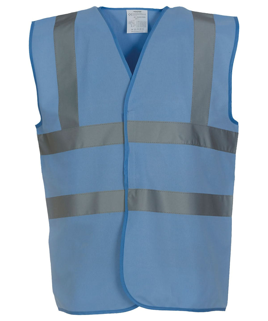 Yoko Hi vis 2 band and braces waistcoat HVW100 Sky Blue YK001 - Sky Blue - Customisable HV Vest