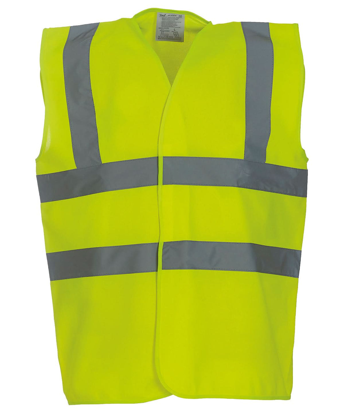 Yoko Hi vis 2 band and braces waistcoat HVW100 Yellow YK001 - Yellow - Customisable HV Vest