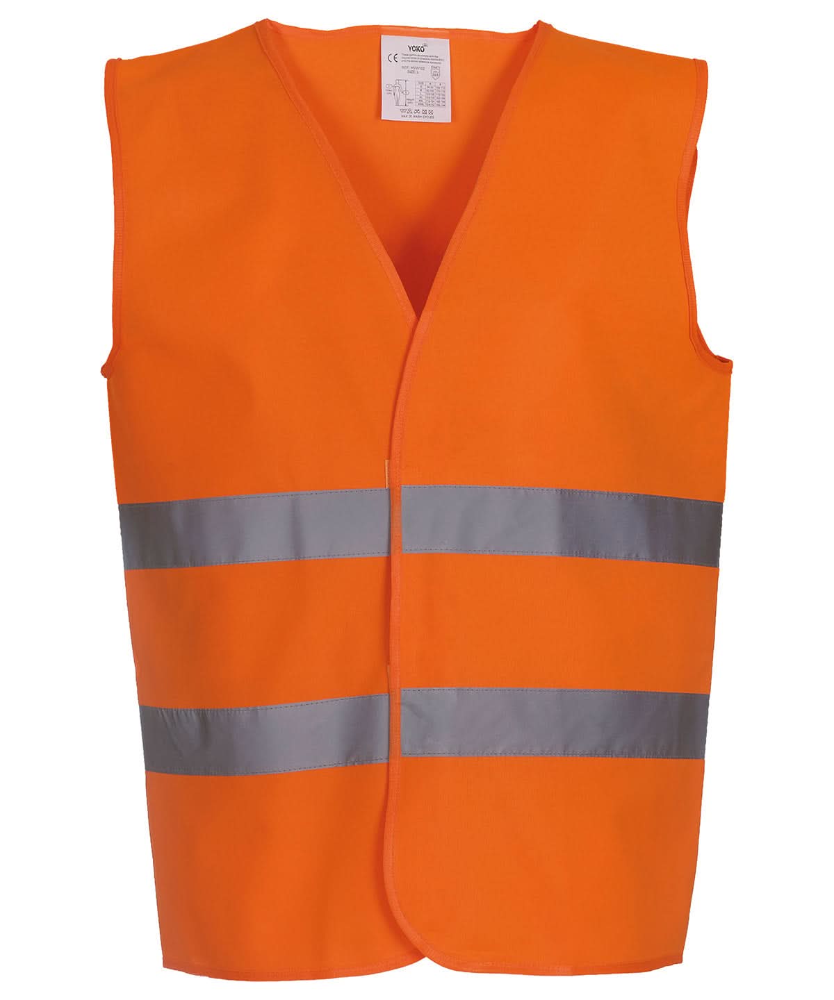Yoko HV 2 Band Waistcoat Hvw102 YK003 - Orange - Customisable HV Vest