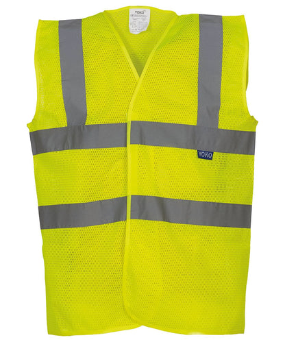Yoko Top Cool Open Mesh 2 Band And Braces Waistcoat Hvw120 YK006 - Yellow - Customisable HV Vest