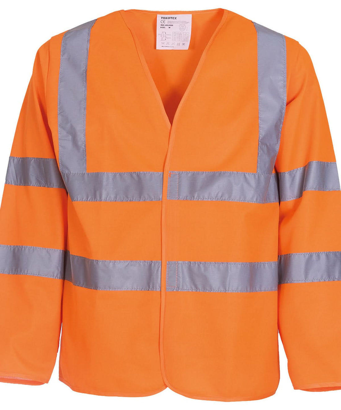 Yoko HV Long Sleeve Waistcoat Hvj200 YK007 - Orange - Customisable HV Vest