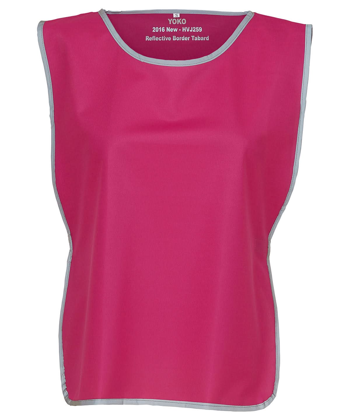 Yoko HV Reflective Border Tabard Hvj259 YK009 - Raspberry - Customisable Tabard