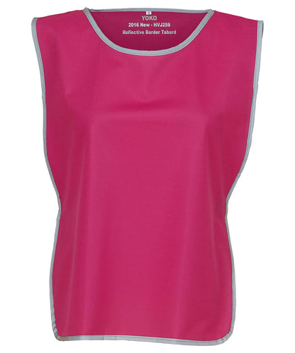Yoko HV Reflective Border Tabard Hvj259 YK009 - Raspberry - Customisable Tabard