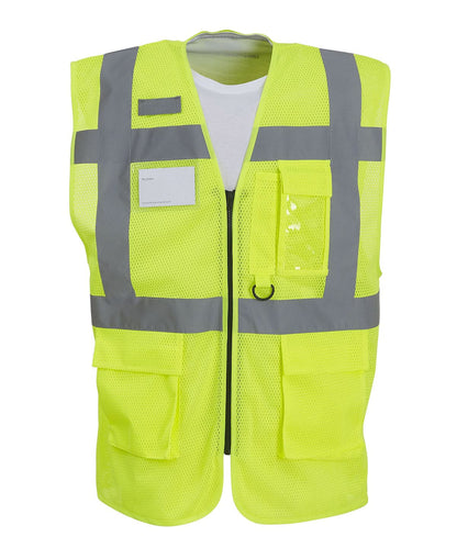 Yoko HV Top Cool Open Mesh Executive Waistcoat Hvw820 YK015 - Yellow - Customisable Hi-Vis Vest