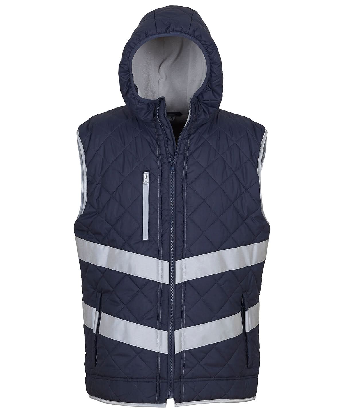 Yoko HV Kensington Hooded Gilet Hv007 YK026 - Navy - Customisable Gilets &amp; Body Warmers