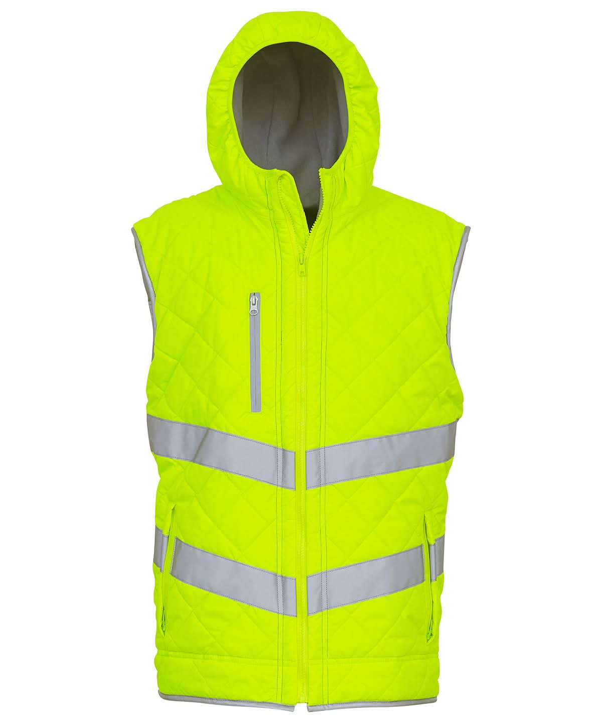 Yoko HV Kensington Hooded Gilet Hv007 YK026 - Yellow - Customisable Gilets &amp; Body Warmers