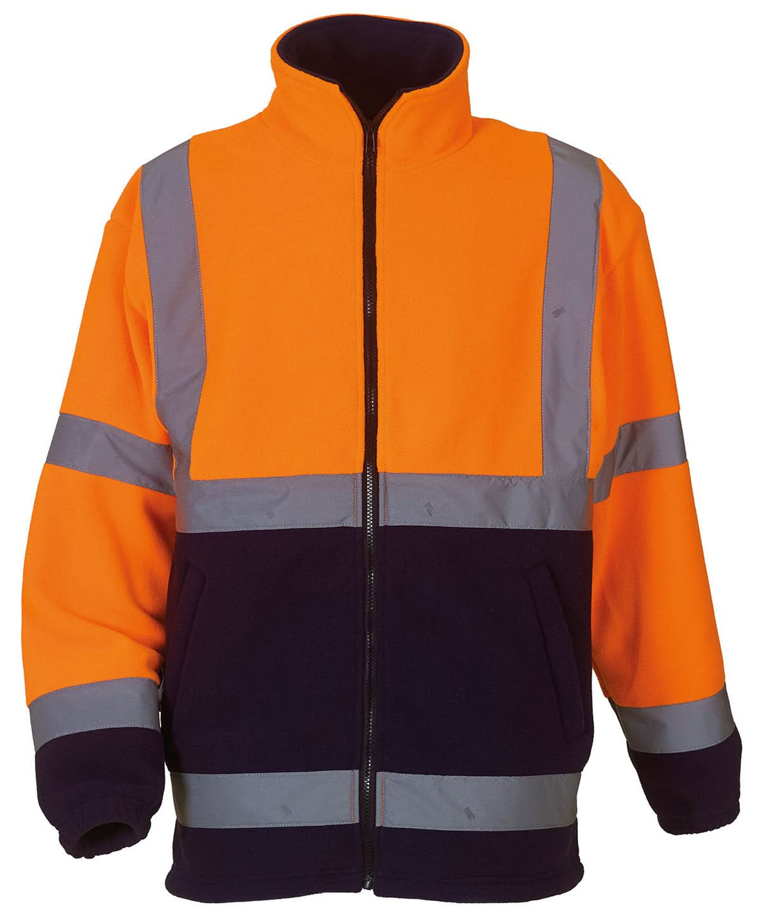 Yoko HV Heavyweight Fleece Jacket Hvk08 YK042 - Orange Navy - Customisable Jackets