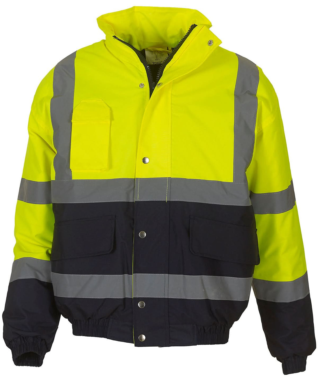Yoko HV Two Tone Bomber Jacket Hvp218 YK044 - Yellow Navy - Customisable Jacket
