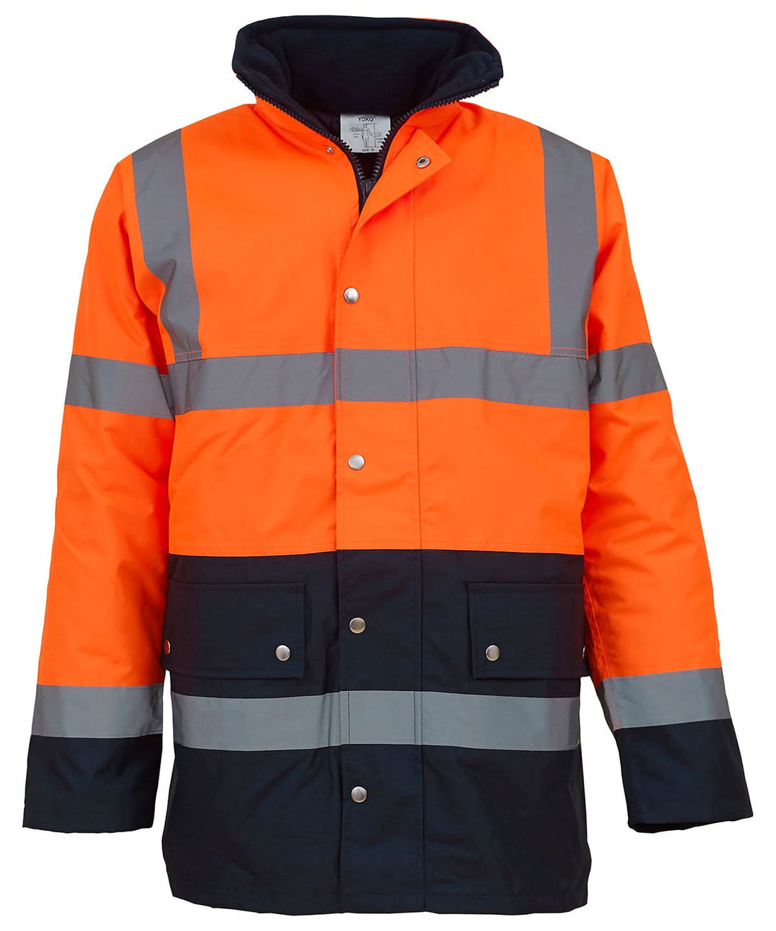 Yoko HV Two Tone Motorway Jacket Hvp302 YK048 - Orange Navy - Customisable Jackets