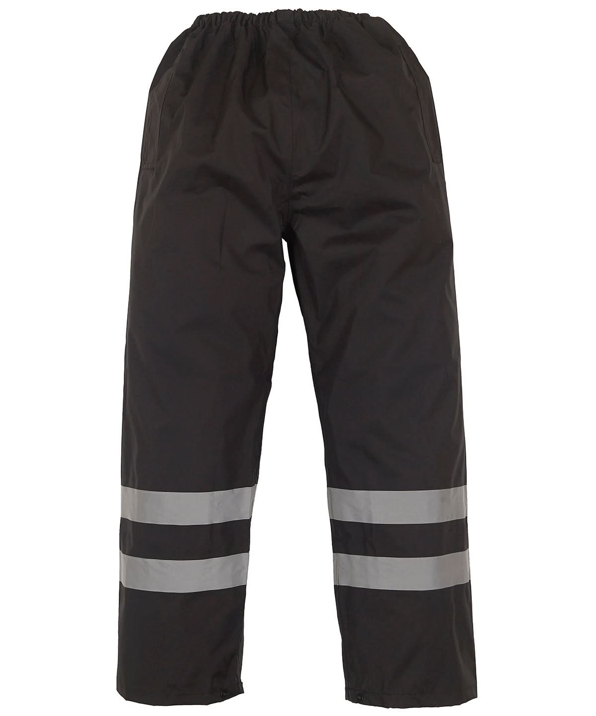 Yoko HV Waterproof Overtrousers Hvs461 YK070 - Black - Customisable Hi-Vis Trousers