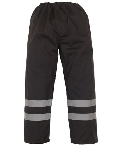 Yoko HV Waterproof Overtrousers Hvs461 YK070 - Black - Customisable Hi-Vis Trousers