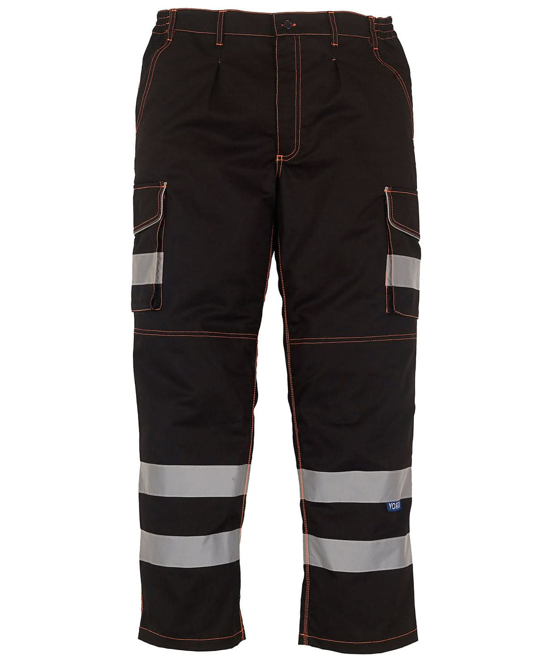 Yoko HV Polycotton Cargo Trousers With Kneepad Pockets Hv018T3M YK073 - Black 36 Long - Customisable Hi-Vis Trousers