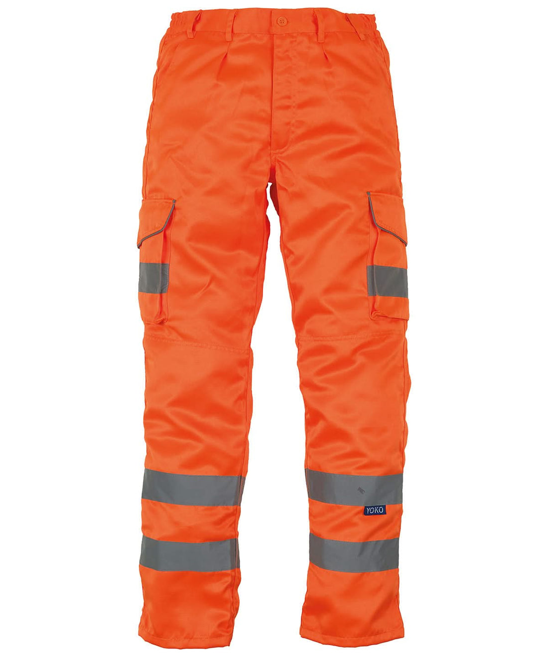 Yoko HV Polycotton Cargo Trousers With Kneepad Pockets Hv018T3M YK073 - Orange - Customisable Hi-Vis Trousers