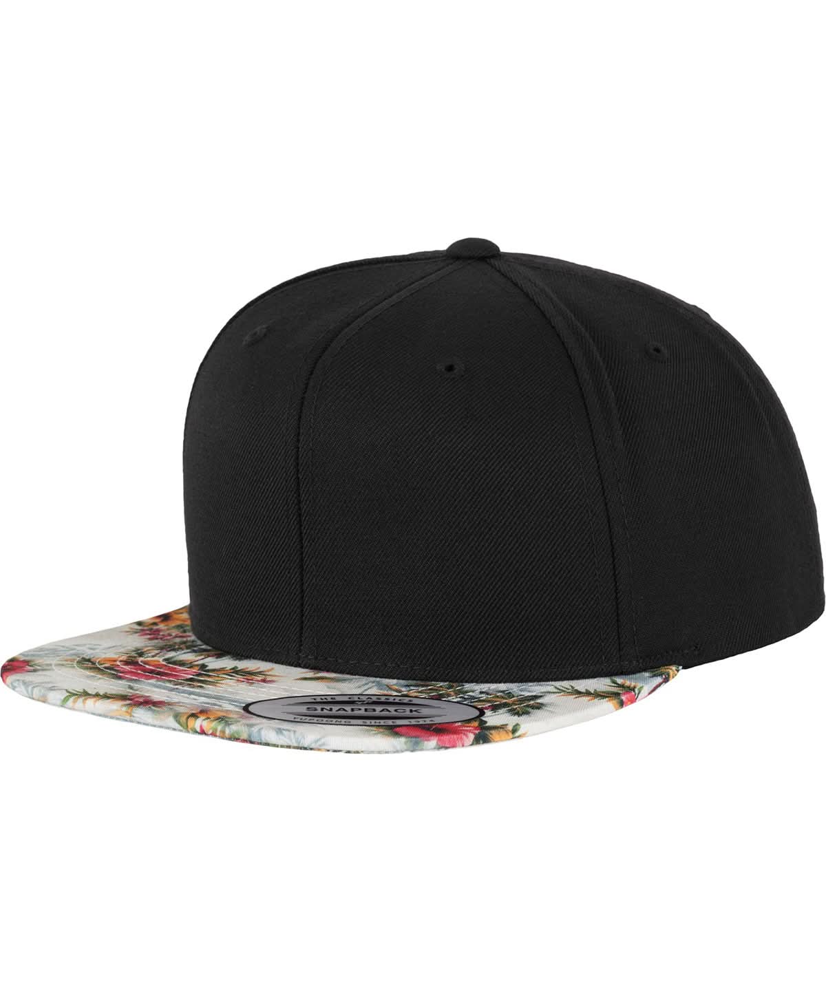 Flexfit By Yupoong Fashion Print Snapback 6089Designer YP003 - Black Floral Mint One size - Customisable Caps