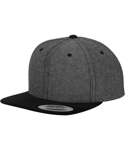 Flexfit By Yupoong Chambray Suede Snapback 6089Ch YP009 - Black Black One size - Customisable Caps