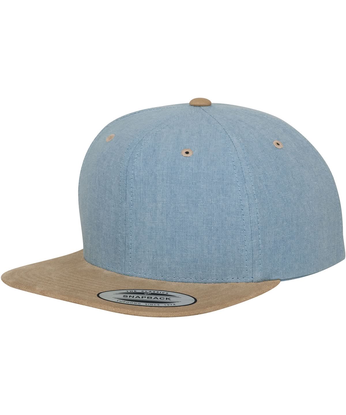 Flexfit By Yupoong Chambray Suede Snapback 6089Ch YP009 - Blue Beige One size - Customisable Caps