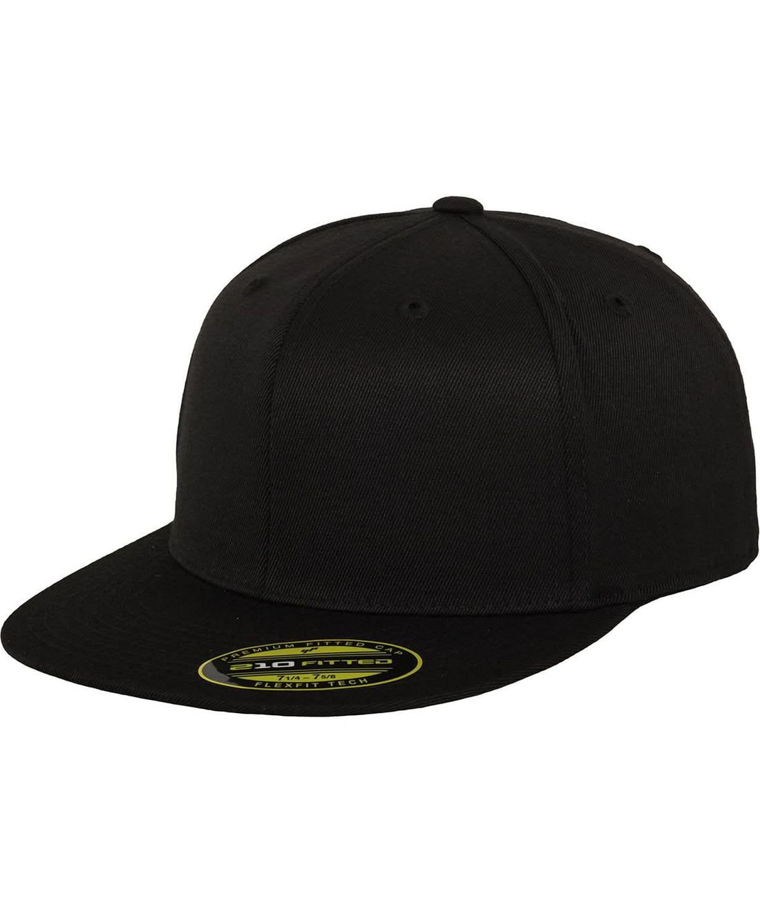 Flexfit By Yupoong Premium 210 Fitted Cap 6210 YP017 - Black - Customisable Caps