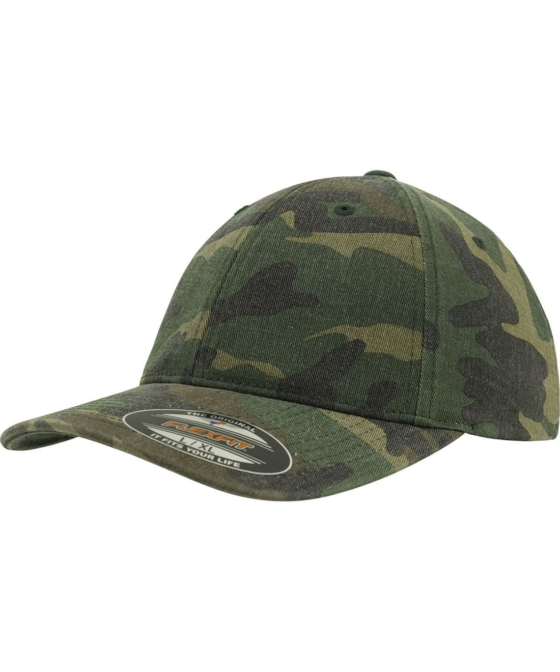 Flexfit By Yupoong Flexfit Garment Washed Camo 6977Ca YP026 - Green Camo - Customisable Caps