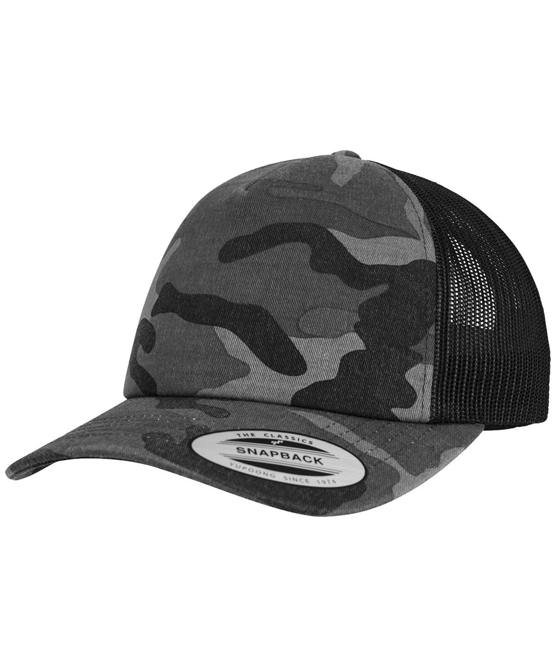 Flexfit By Yupoong Camo Trucker Cap 6606C YP029 - Dark Camo Black One size - Customisable Caps