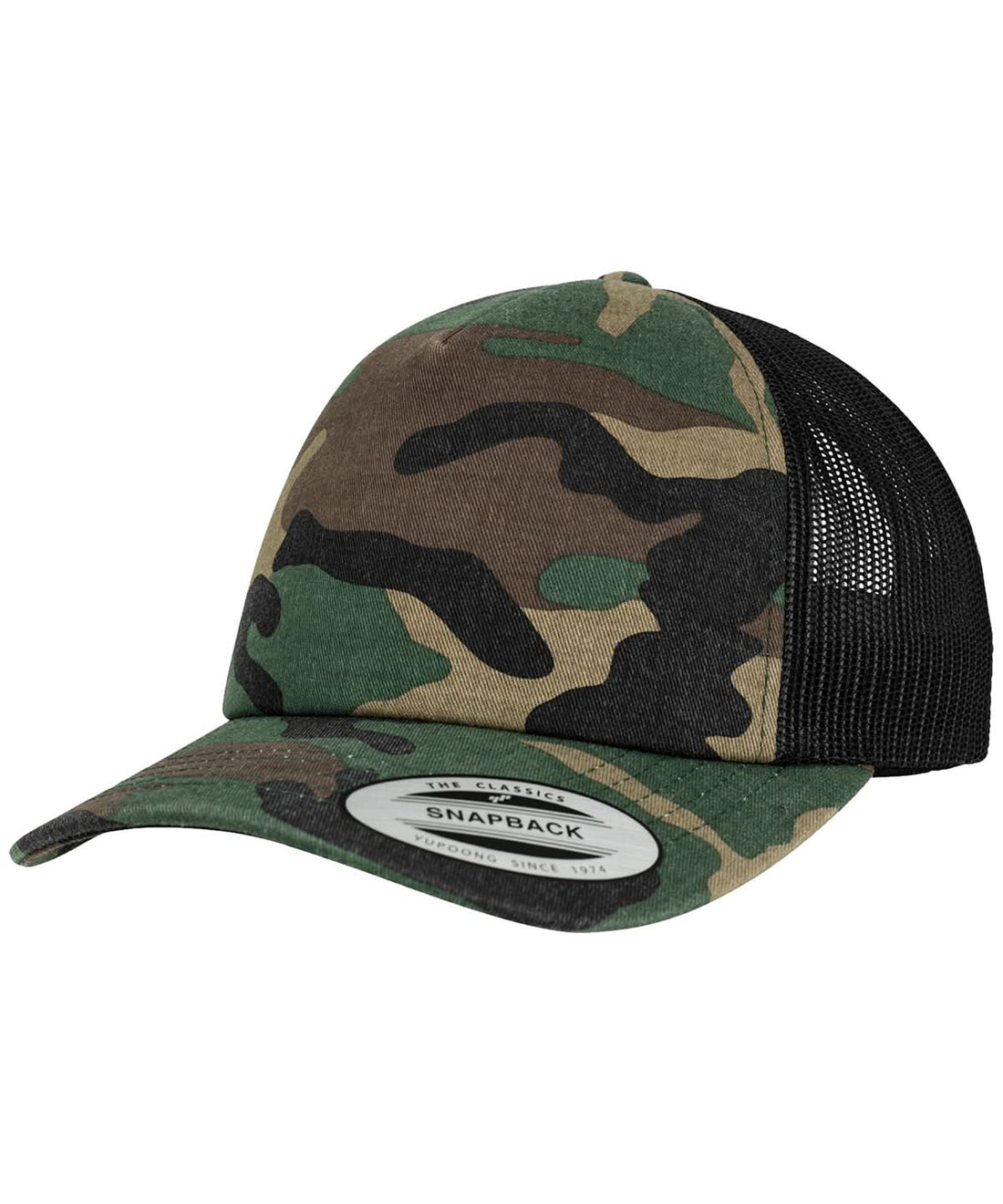 Flexfit By Yupoong Camo Trucker Cap 6606C YP029 - Wood Camo Black One size - Customisable Caps