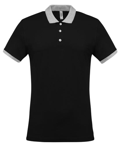 Kariban Two tone piqu polo shirt KB258 - Black Oxford Grey - Customisable Polos