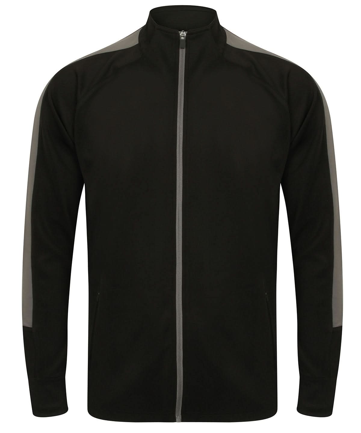 Finden &amp; Hales Finden Hales Knitted tracksuit top Blackgunmetal Grey LV871 - Blackgunmetal Grey - Customisable Trackwear