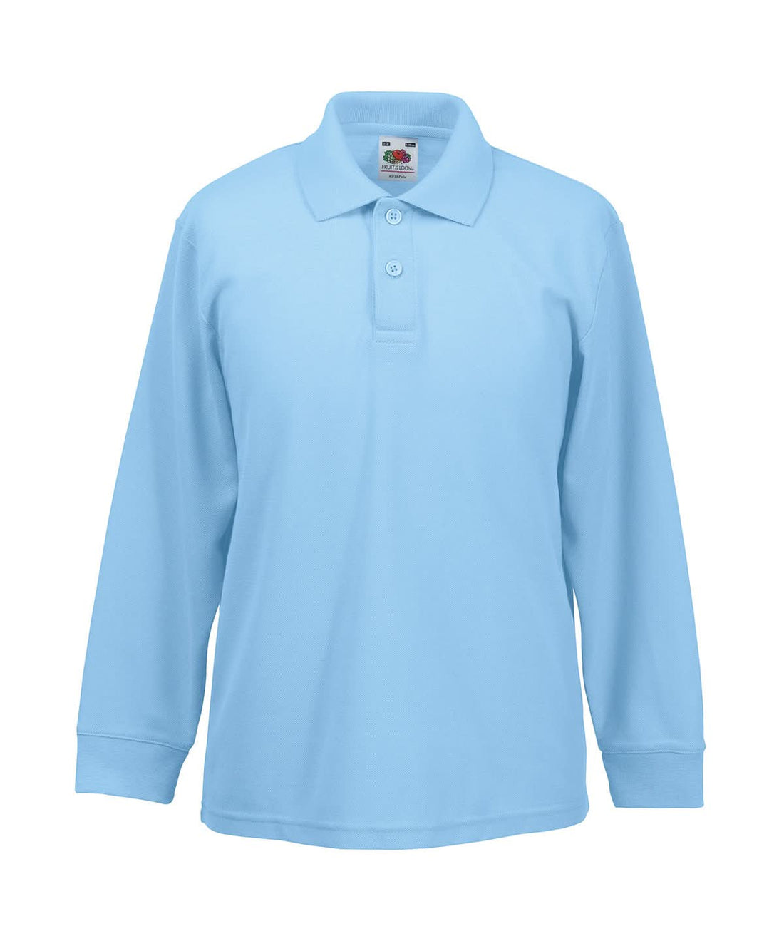 Fruit of the Loom Fruit Of The Loom Kids Long Sleeve 6535 Polo SS320 - Sky - Customisable Polos