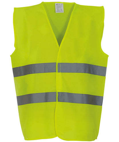 Yoko HV 2 Band Waistcoat Hvw102 YK003 - Yellow - Customisable HV Vest