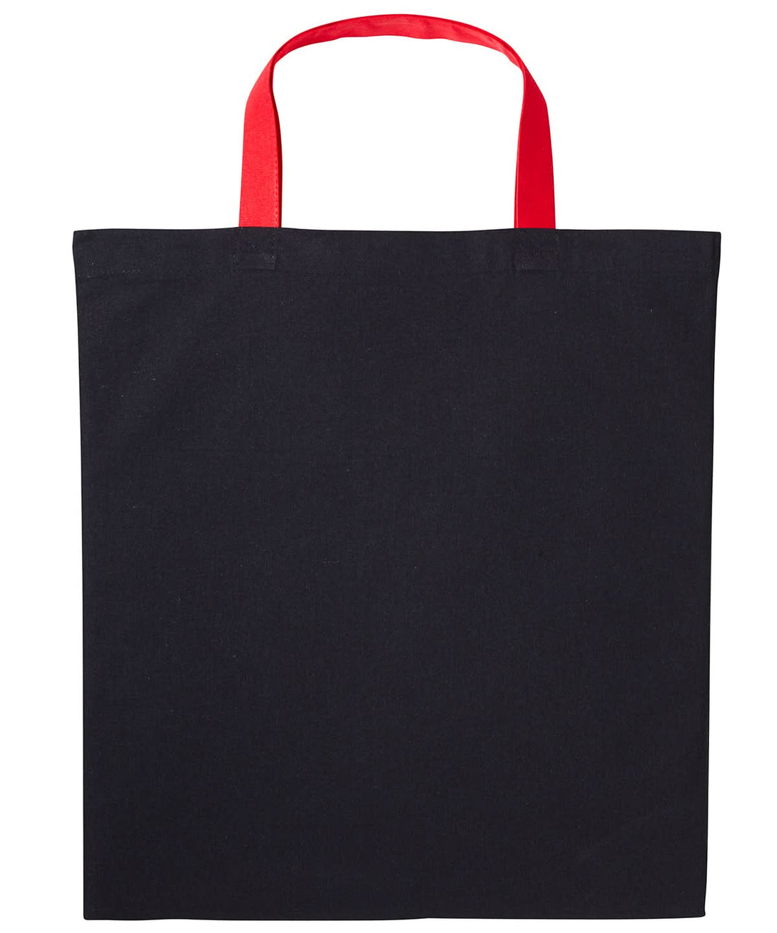 Nutshell Varsity cotton shopper short handle RL130 - Black Fire Red One size - Customisable Bags